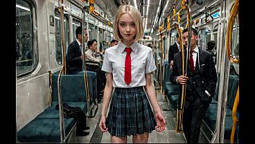 Female students got fucked hard in the ass on the subway! HUGE COCKS AI-generated