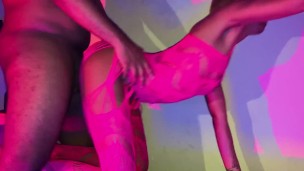 Petite Ebony Babe Gets Fucked by Big Dick and Her Pussy Ate