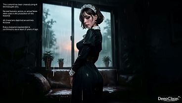 The dark-haired, lewd maid would rather flood the apartment than miss her chance to ride her master’s big cock.[Ai]